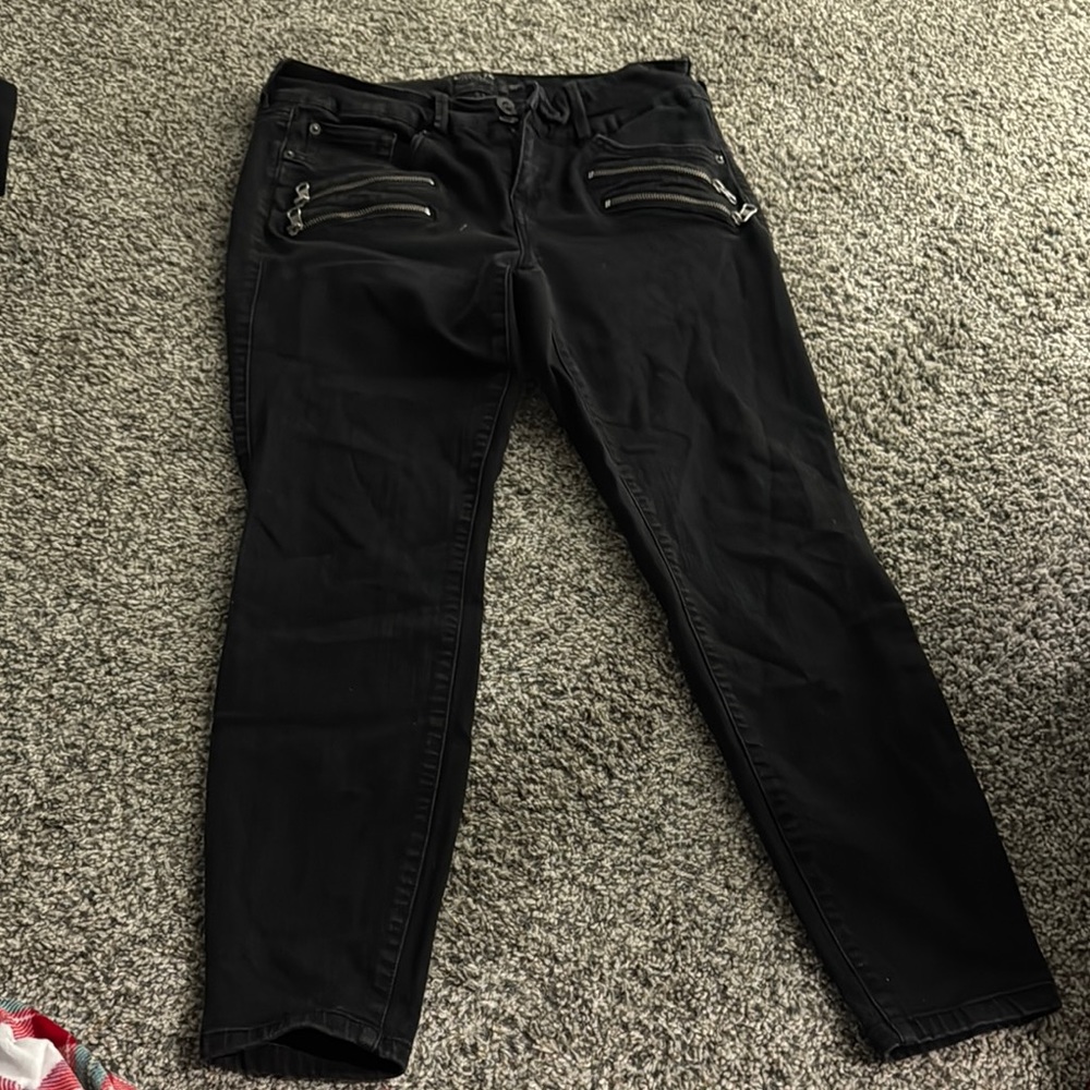 Black Zipper Detail Pants